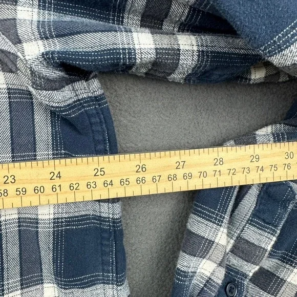 CAT Flannel Shirt Men's Size XL Blue Plaid Button Up Long Sleeve Workwear Casual - Picture 7 of 12